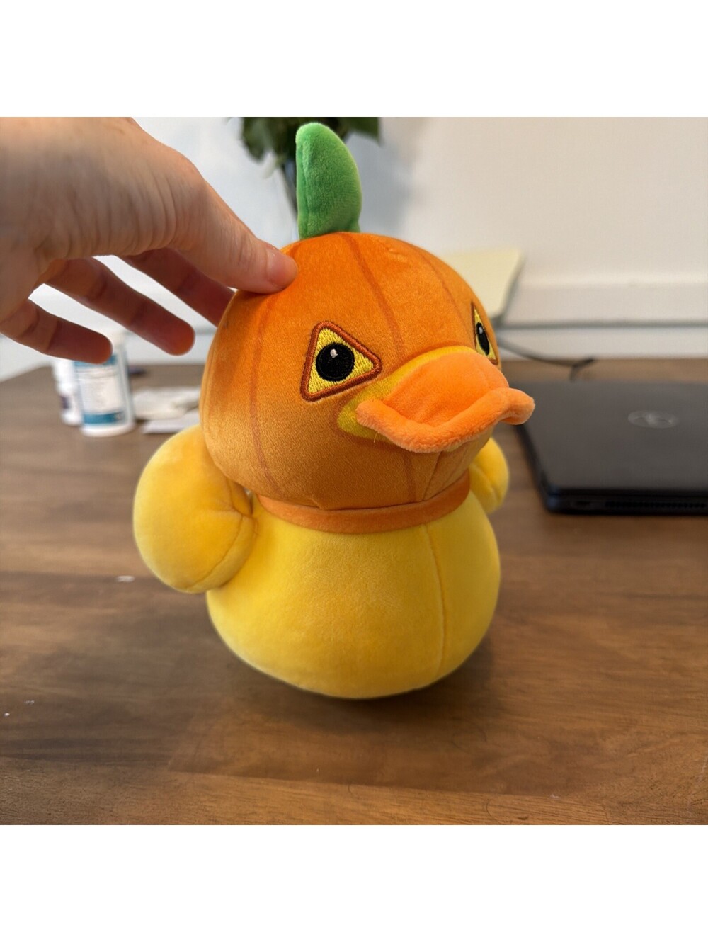 Way To Celebrate Halloween Pumpkin Head Duck Plushie Stuffed Animal 7inches